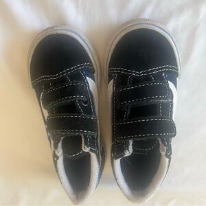 Vans Old Skool V Toddler 6.5 Galaxy Star Sneakers Black Blue Velcro